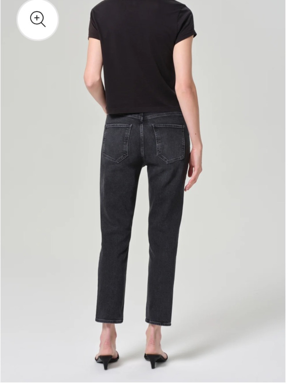 AGOLDE Riley High-Rise Straight Crop Jeans Washed Black Sz31 - Picture 4 of 11